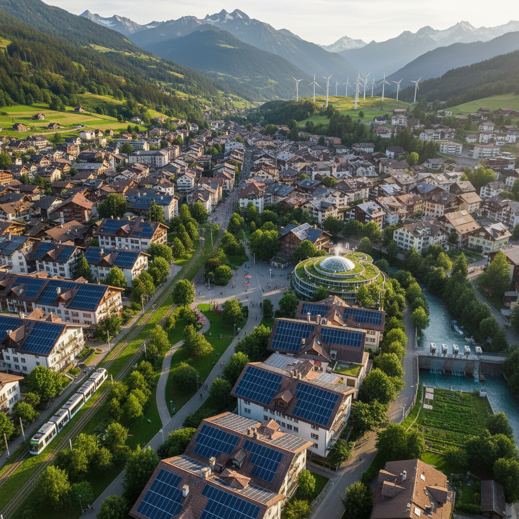 Solarpanels auf Einfamilienhaus in der Schweiz
