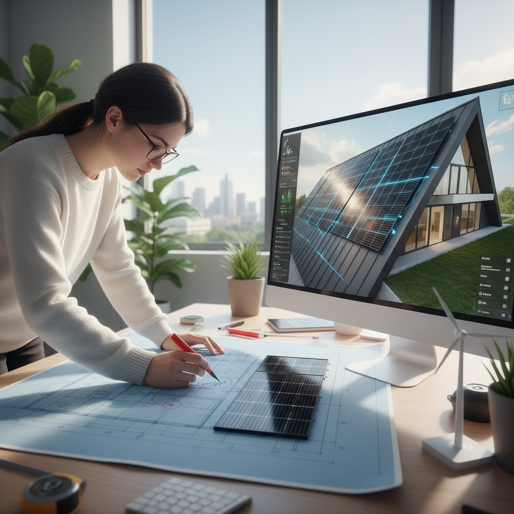 Photovoltaik-Module bei Sonnenschein